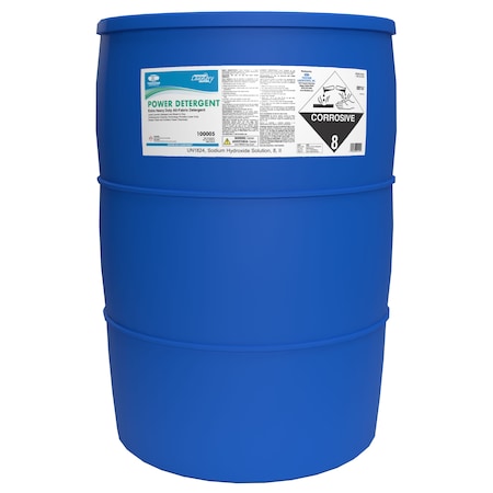 Theochem Laundry Detergent, 55 gal Plastic Drum, Liquid, Odourless, Greenish blue 100005-99990-53